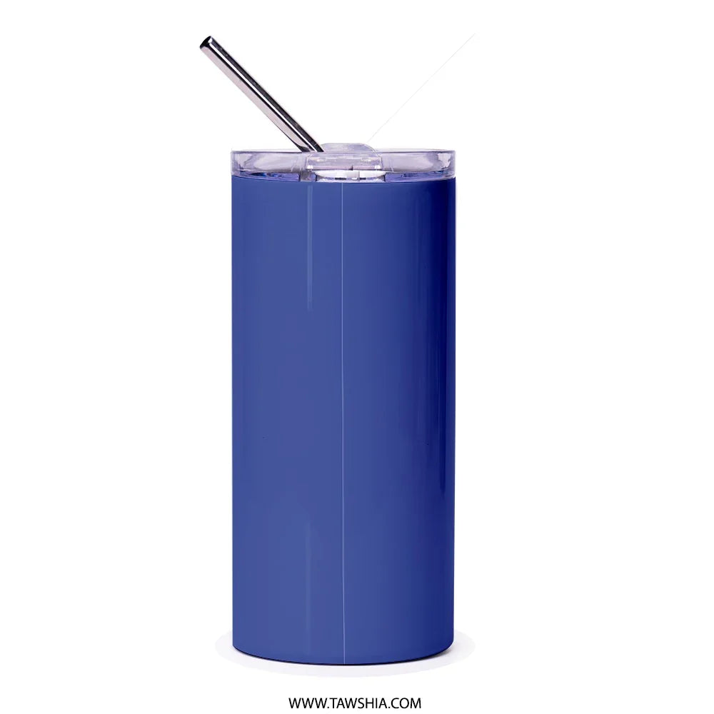 Sleek Blue Insulated Tumbler with Straw Drinkware product