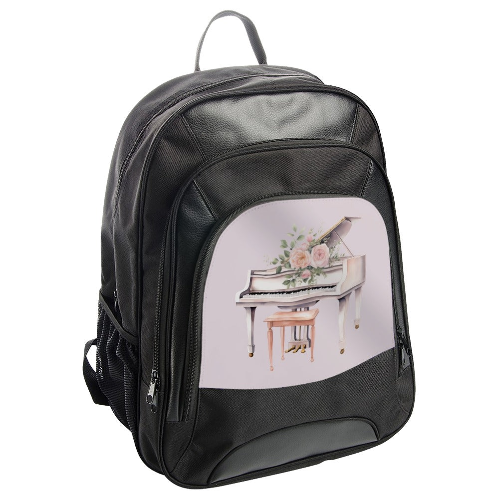Grand Piano BackPack, Floral Piano, Elegant Backpack, Music Lover Gift, Unique Design, Stylish Bag, Everyday Carry, School College Bag - Tawshia