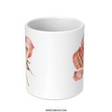 Rose Mug, Floral Coffee Mug, Botanical Tea Cup, Gift For Her, Unique Mug, Flower Lover Gift, Delicate Rose, Pretty Pink Mug, Garden Mug - Tawshia