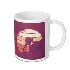 Astronaut Climbing Mountain Pink Background Mug product