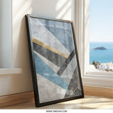 Abstract Geometric Wall Art, Modern Art Print, Scandinavian Art, Minimalist Wall Decor, Gold Accent Art, Home Decor, Art for Living Room - Tawshia