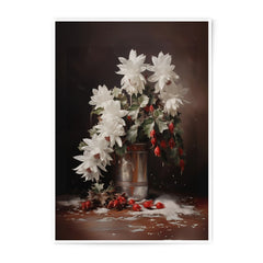 Schlumbergera Print, Christmas Cactus Art, Floral Photographic Print, Botanical Wall Decor, Home Art Print, White Flower Photo - Tawshia
