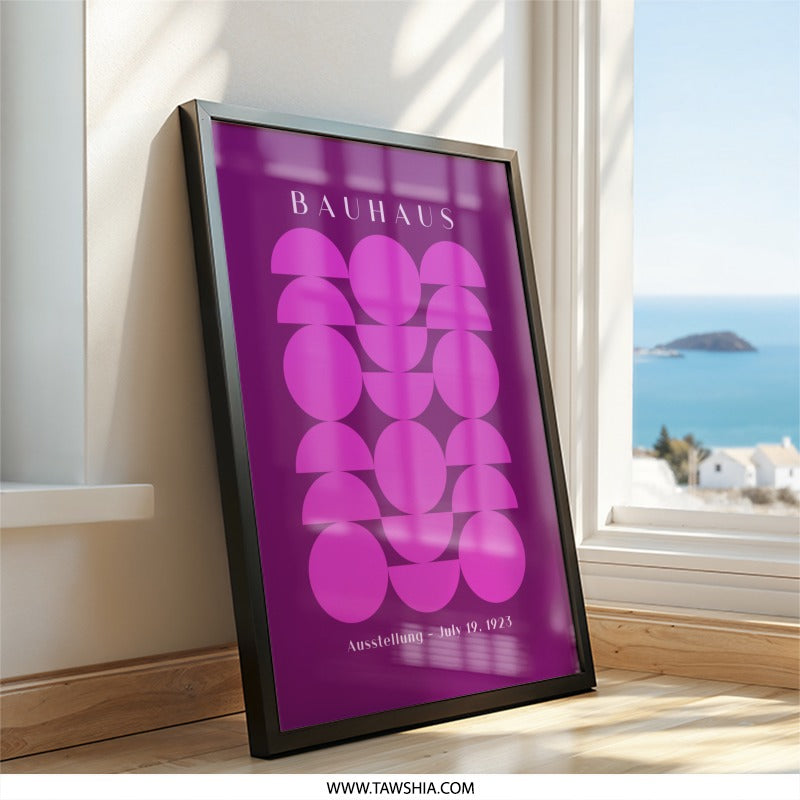 Bauhaus Wall Art, Geometric Print, 1923 Poster, Abstract Bauhaus Exhibition, Modern Art Print, Purple Wall Decor - Tawshia