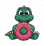 Cute Dinosaur Mug, Donut Lover, Funny Animal Mug, Coffee Mug, Gift Mug, Cartoon Mug, Novelty Mug, Tea Cup, Ceramic Mug - Tawshia
