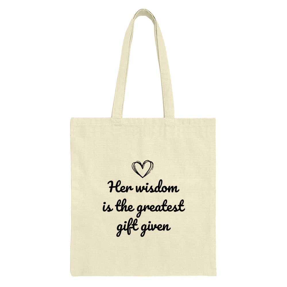 Wisdom Tote Bag, Inspirational Quote Bag, Heart Design, Gift for Her, Motivational Tote, Everyday Bag, Shopping Tote, Book Bag - Tawshia