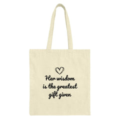 Wisdom Tote Bag, Inspirational Quote Bag, Heart Design, Gift for Her, Motivational Tote, Everyday Bag, Shopping Tote, Book Bag - Tawshia