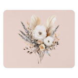 Boho Floral Mouse Pad, Feather Bouquet Mousepad, Elegant Computer Accessory, Pastel Office Decor, Desk Mat for Her, Unique Floral Gift Idea - Tawshia