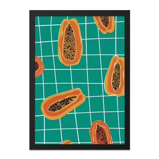 Papaya Pattern Wall Art, Tropical Fruit Print, Modern Kitchen Decor, Foodie Gift, Abstract Art Print, Colorful Wall Decor - Tawshia