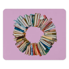 Book Lover Mouse Pad, Book Wreath Desk Mat, Reader Gift, Librarian Gift, Home Office Decor, Office Accessories, Book Circle Mousepad - Tawshia