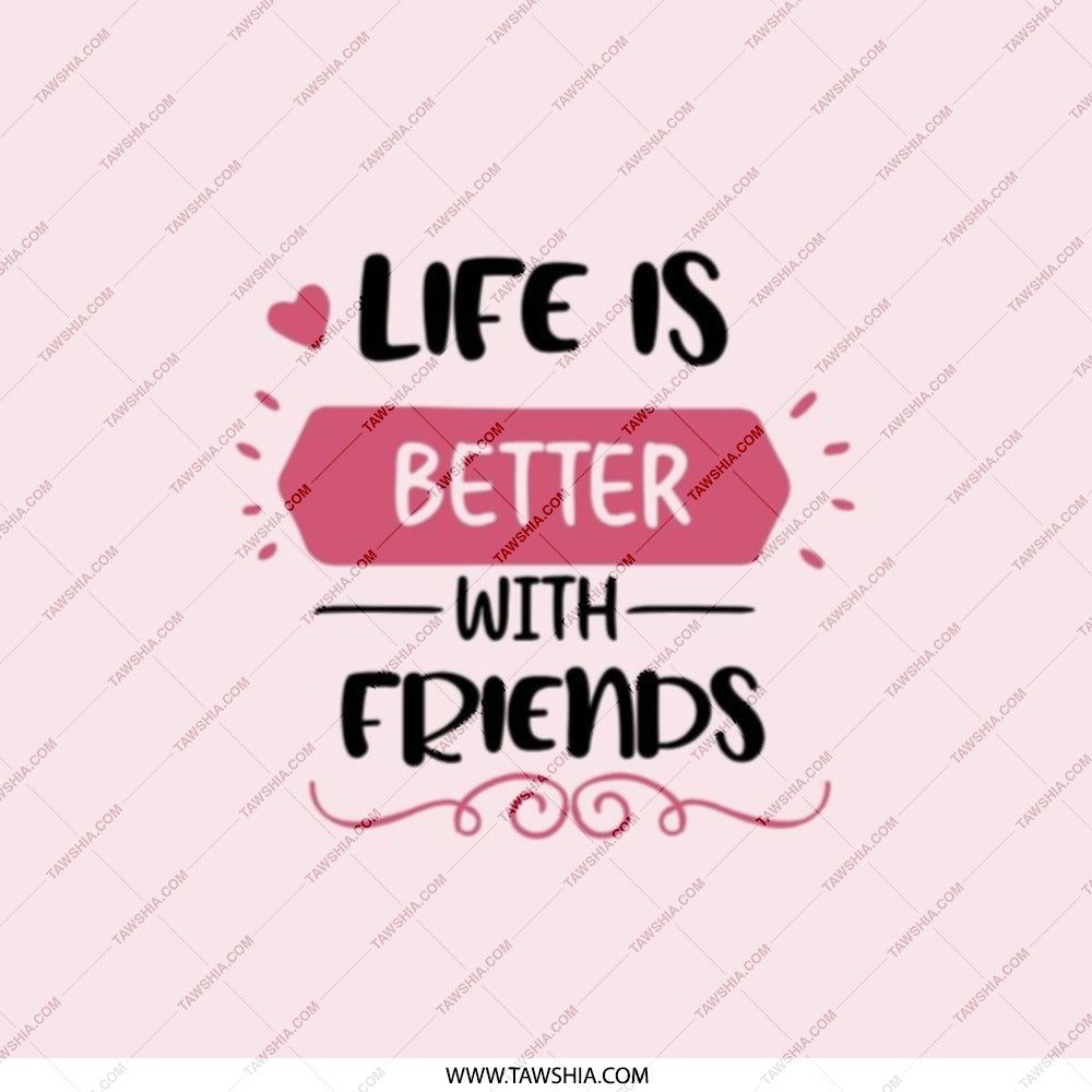 Life Is Better With Friends Pocket Mirror, Inspirational Quote Mirror, Gift For Friends, Best Friends, Compact Mirror - Tawshia