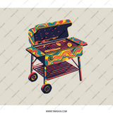 Psychedelic Grill Backpack, Colorful BBQ Art Rucksack, Unique Design BackPack, Novelty Backpack for Grill Masters - Tawshia