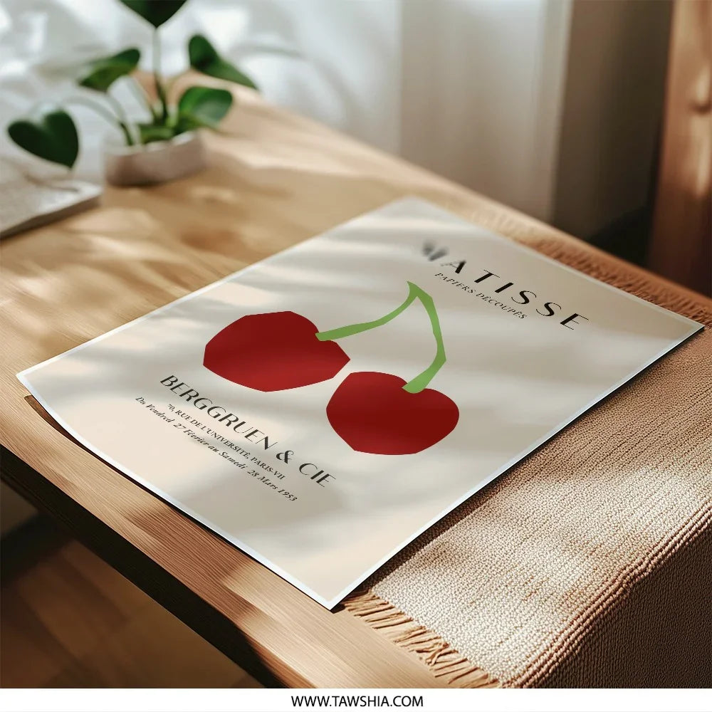 Matisse Cherry Photographic Print, Exhibition Poster, Henri Matisse Wall Art, Modern Art Poster, Vintage Art Print, Kitchen Art Print - Tawshia