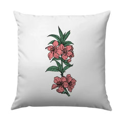 Pink Peach Blossom Pillow, Floral Throw Pillow, Botanical Cushion Cover, Spring Decor Pillow, Flower Accent Pillow, Home Decor - Tawshia