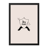 3rd Place Wall Art, Cute Shield Print, Ribbon Wall Decor, Achievement Poster, Minimalist Art, Champion Design, Third Position Printable - Tawshia