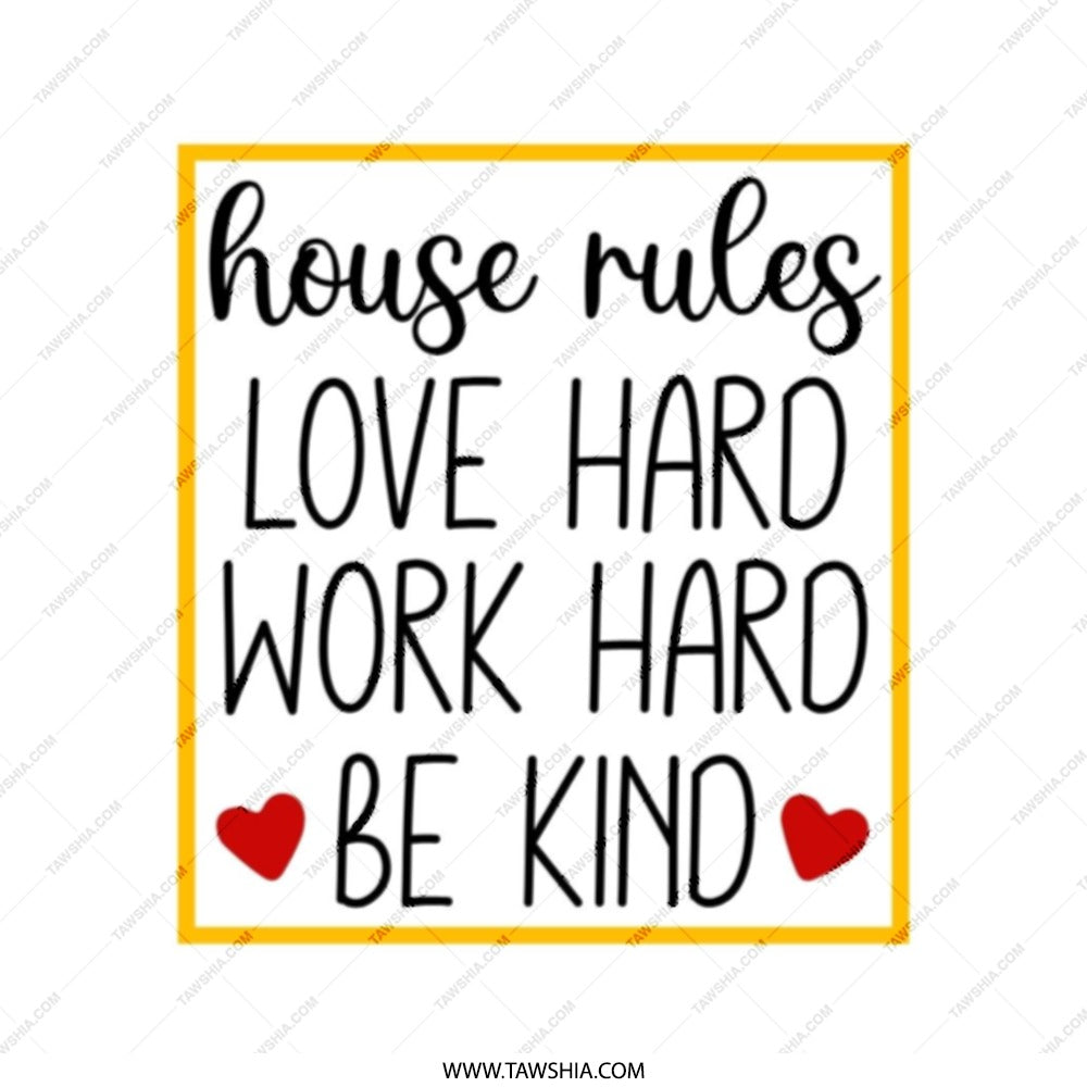 House Rules Tote Bag, Love Hard Work Hard Be Kind, Everyday Tote Bag, Motivational Tote Bag, Gift For Her, Inspirational Tote - Tawshia