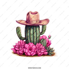 Cactus Tote Bag, Cowboy Hat Cactus, Western Tote Bag, Floral Cactus Tote, Unique Tote Bag, Gift for Cactus Lover,Trendy Tote Bag - Tawshia