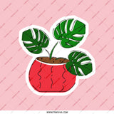Monstera Pocket Mirror, Plant Lover Gift, Cute Compact Mirror, Houseplant Accessory, Tropical Leaves Makeup Mirror - Tawshia