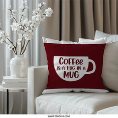 Coffee Hug Pillow, Cozy Home Decor, Coffee Lover Gift, Unique Pillow Design, Decorative Accent Pillow, Relaxing Vibes, Stylish Pillow, Home - Tawshia