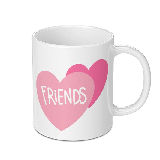 Best Friends Mug, Friendship Gift, Pink Hearts Coffee Mug, Friend Mug, Gift for Friends, Cute Mug, Friends TV Show Mug - Tawshia