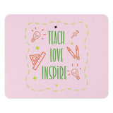 Teach Love Inspire Mouse Pad, Teacher Appreciation Gift, Educator Decor, Teacher Present, Student, Teaching Assistant, Back To School - Tawshia