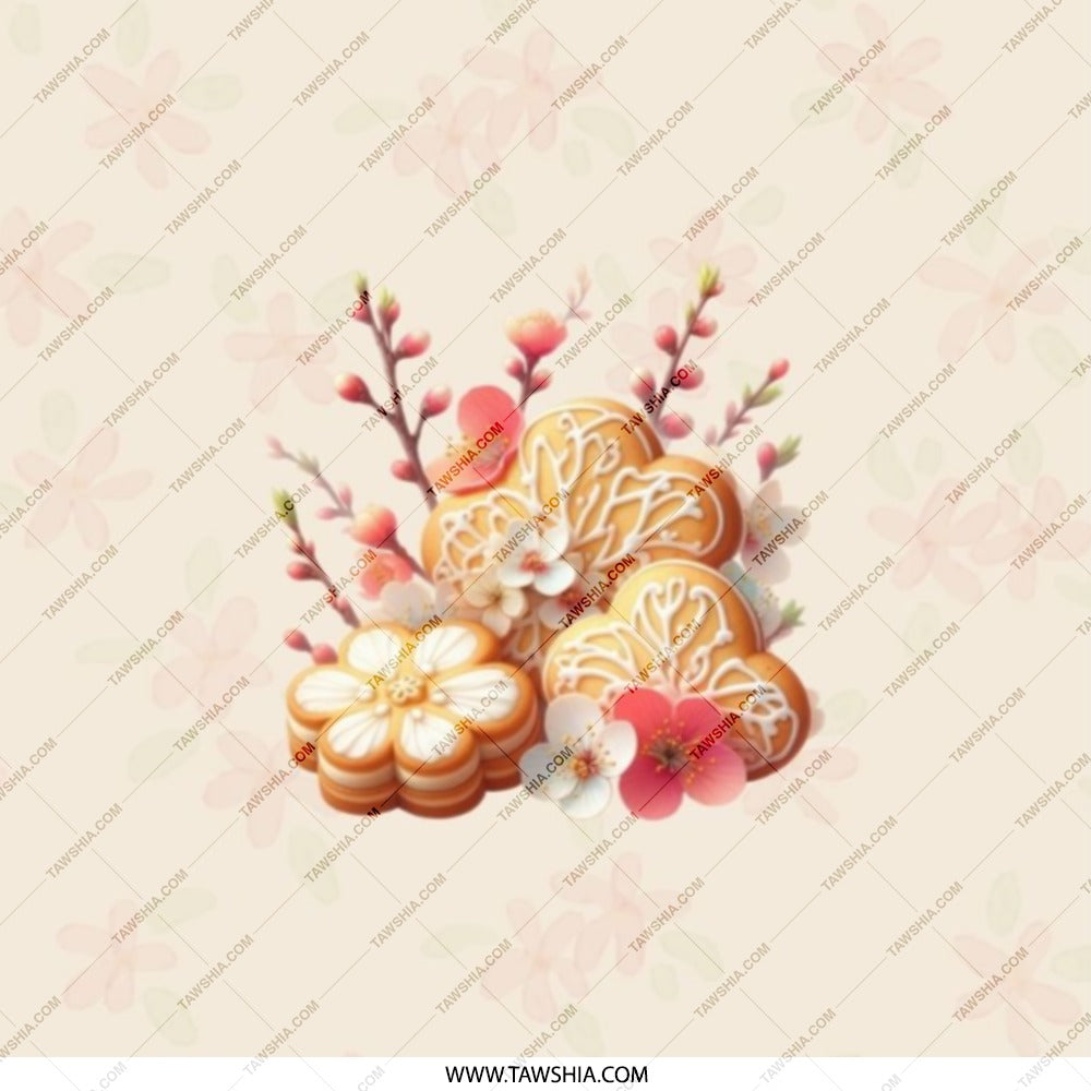 Floral Cookies Pocket Mirror, Heart Shaped Cookies Mirror, Flower Cookies Mirror, Small Makeup Mirror, Cute Mirror, Handbag Mirror - Tawshia