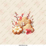 Floral Cookies Pocket Mirror, Heart Shaped Cookies Mirror, Flower Cookies Mirror, Small Makeup Mirror, Cute Mirror, Handbag Mirror - Tawshia