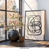 Abstract Line Art Wall Decor, Minimalist Print, Modern Art Poster, Neutral Wall Art, Contemporary Design, Home Decor, Framed Wall Art - Tawshia
