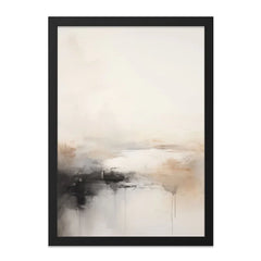 Abstract Landscape Wall Art, Beige Black Art Print, Modern Neutral Painting, Contemporary Home Decor, Living Room Art, Framed Wall Art - Tawshia