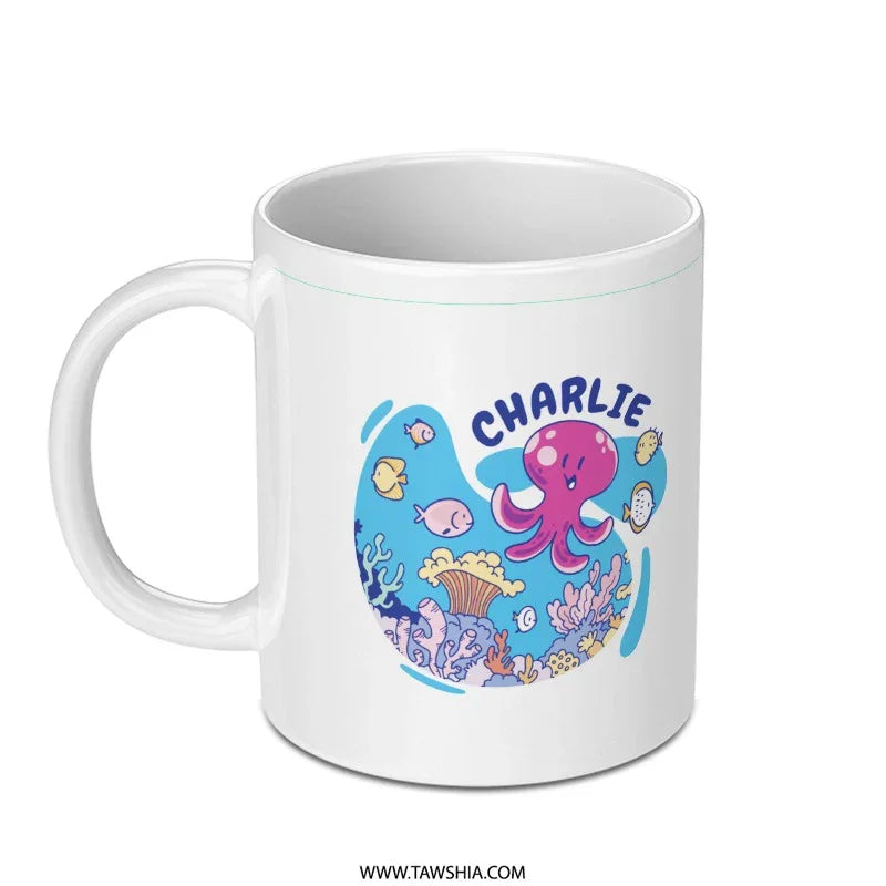 Custom Ocean Theme Octopus with Fish Mug product