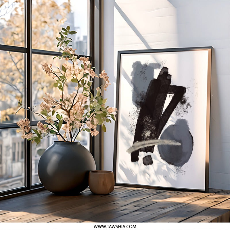 Abstract Strokes Wall Art, Minimalist Design Print, Modern Art Poster, Contemporary Home Decor, Unique Artwork - Tawshia