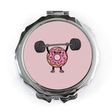 Funny Donut Gym Pocket Mirror, Weightlifting Frosted Donut, Cute Dessert Pocket Mirror, Novelty Gift for Fitness Lovers, Pocket Mirror - Tawshia