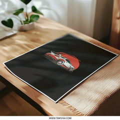 Toyota Supra Art Photographic Prints, JDM Car Poster, Japanese Car Illustration, Automotive Decor, Car Enthusiast Gift, Garage Wall Art - Tawshia