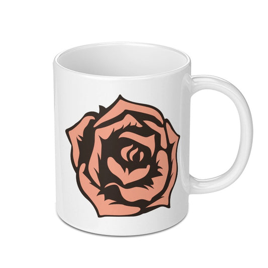 Rose Flower Mug, Floral Design Coffee Mug, Beautiful Rose Artwork, Gift Idea, Unique Mug, Flower Lover Gift, Elegant Tea Cup (139 - Tawshia