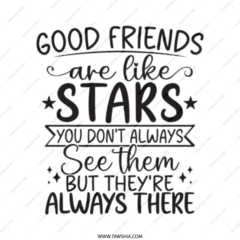 Good Friends Like Stars Tote Bag, Friendship Quote Shopping Bag, Gift For Best Friend, Inspirational Tote, Everyday Bag - Tawshia