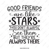 Good Friends Like Stars Tote Bag, Friendship Quote Shopping Bag, Gift For Best Friend, Inspirational Tote, Everyday Bag - Tawshia