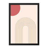 Abstract Geometric Wall Art, Boho Rainbow Print, Minimalist Line Art, Circle and Arch, Modern Art Poster, Neutral Wall Decor - Tawshia