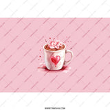 Hearts Tumbler, Hot Chocolate Mug Tumbler, Valentines Gift Tumbler, Cute Coffee Cup Design Tumbler, Gift For Her, Tumblers With Straw - Tawshia