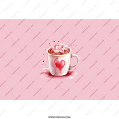 Hearts Tumbler, Hot Chocolate Mug Tumbler, Valentines Gift Tumbler, Cute Coffee Cup Design Tumbler, Gift For Her, Tumblers With Straw - Tawshia