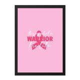 Pink Ribbon Warrior Wall Art, Breast Cancer Awareness Gift, Inspirational Quote Print, Survivor Support Decor, Powerful Women Art - Tawshia