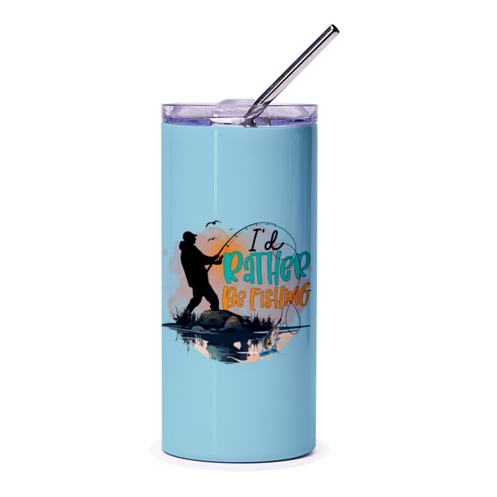 I'd Rather Be Fishing Tumbler, Outdoorsman Tumbler, Fishing Gift, Fisherman Present, Fishing Tumbler Cup, Tumblers - Tawshia