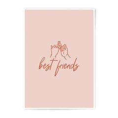 Best Friends Photographic Prints, Pinky Promise Art, Friendship Wall Decor, Cute Room Decor, Gifts for Best Friend, Minimalist Art Print - Tawshia