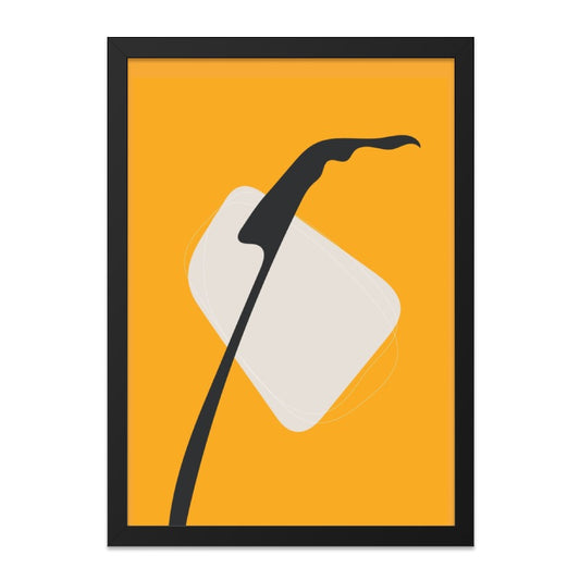 Abstract Plant Wall Art, Modern Art Print, Minimalist Home Decor, Yellow and Black, Contemporary Wall Decor - Tawshia