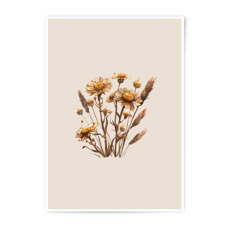 Floral Photographic Prints, Botanical Wall Art, Beige Flower Decor, Wildflower Print, Nature Art Prints, Home Decor - Tawshia