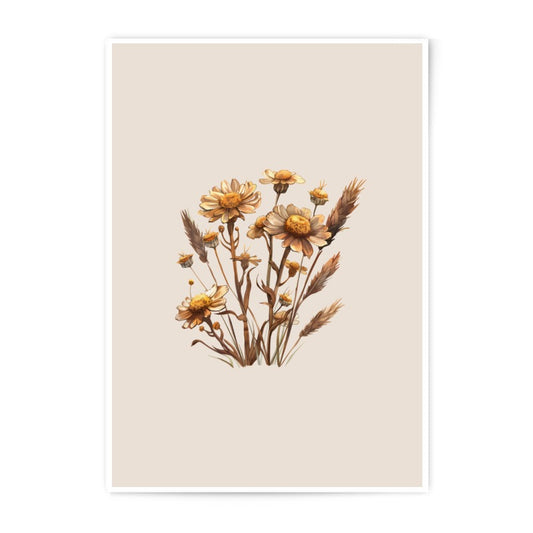 Floral Photographic Prints, Botanical Wall Art, Beige Flower Decor, Wildflower Print, Nature Art Prints, Home Decor - Tawshia