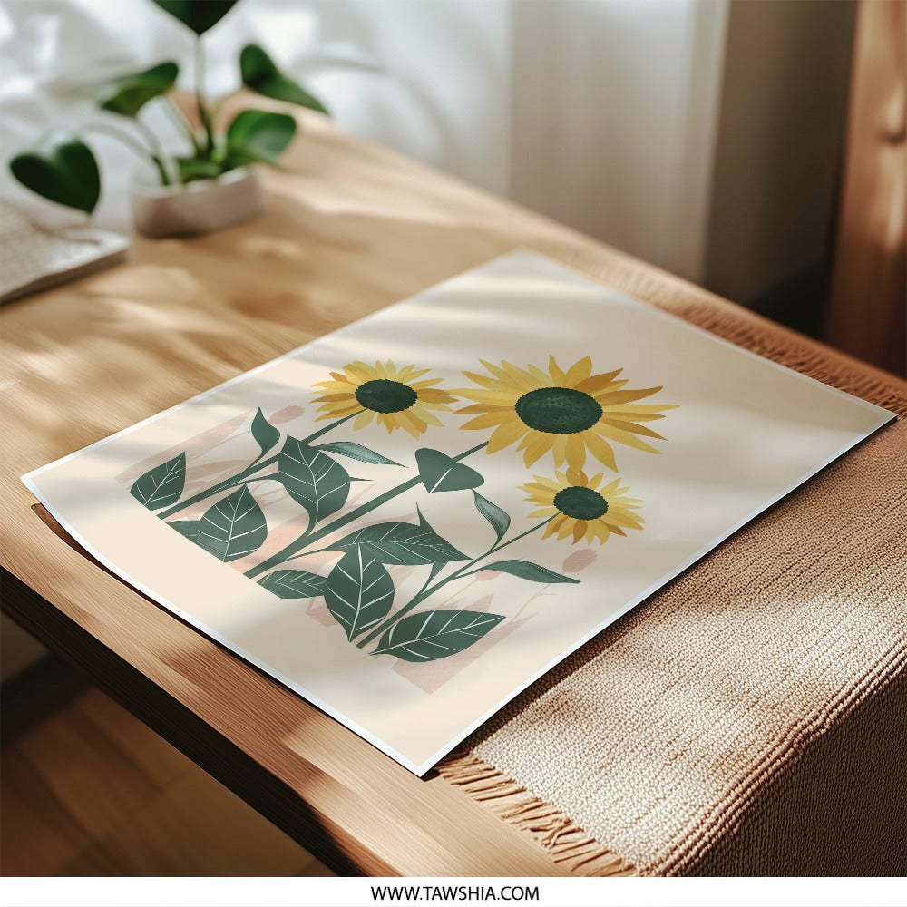 Sunflower Photographic Print, Floral Wall Art, Botanical Print, Summer Decor, Flower Art, Home Decor, Floral Gift, Wall Decor (134) - Tawshia
