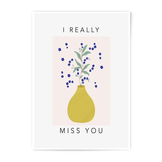 I Really Miss You Art Photographic Print, Floral Vase Art, Flower Artwork, Minimalist Wall Art, Sentimental Gift, Modern Home Decor - Tawshia