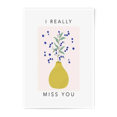 I Really Miss You Art Photographic Print, Floral Vase Art, Flower Artwork, Minimalist Wall Art, Sentimental Gift, Modern Home Decor - Tawshia