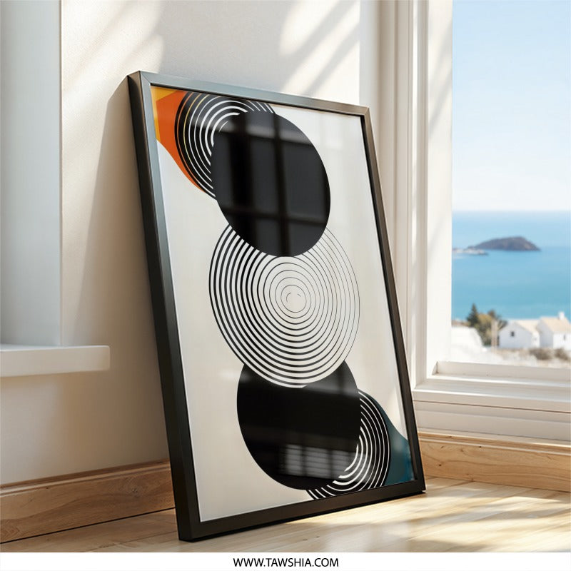 Abstract Circles Wall Art, Modern Geometric Print, Minimalist Home Decor, Contemporary Wall Decor, Circle Art Print - Tawshia