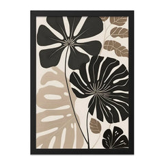 Tropical Leaves Wall Art, Modern Botanical Print, Abstract Foliage Decor, Monstera Leaf Artwork, Nature Inspired Home Decor - Tawshia