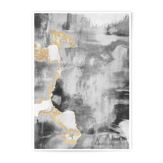 Abstract Gold Photographic Print, Grey and White Art, Modern Wall Decor, Home Interior, Fine Art Print, Gold Leaf Decor - Tawshia